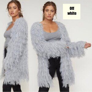 Peach Love California Cream Knit Cardigan oversized size small medium